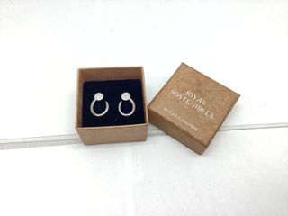 pendientes plata 925mm con piedra con circonita