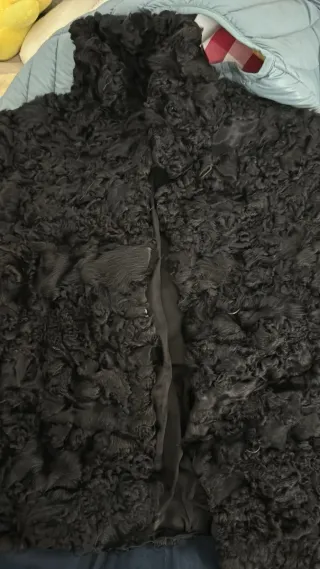 Chaqueta de astracán negra XXS