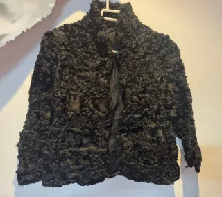 Chaqueta de astracán negra XXS
