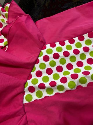 Traje Flamenca Fucsia y Verde Lima