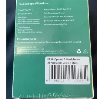 Auriculares PAXA OpenAir 5 Bluetooth 5.4