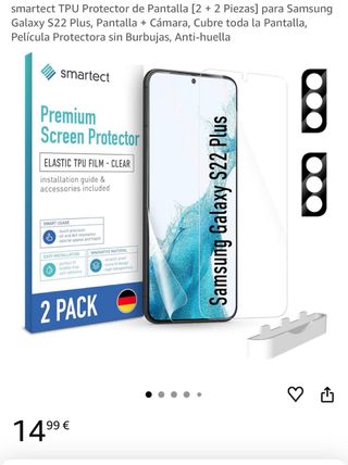 Protector 2 Pantalla y  2 Cámara Samsung S22 Plus
