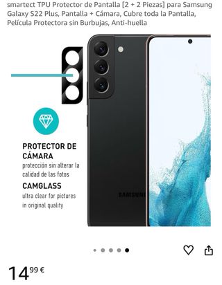 Protector 2 Pantalla y  2 Cámara Samsung S22 Plus