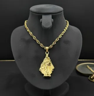 Cadena Virgen del Carmen Chapada Oro 18k