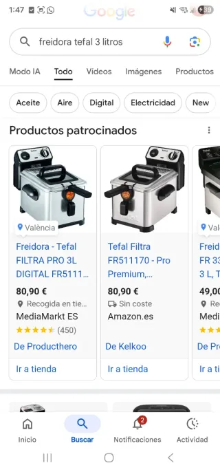 Freidora Tefal 3L