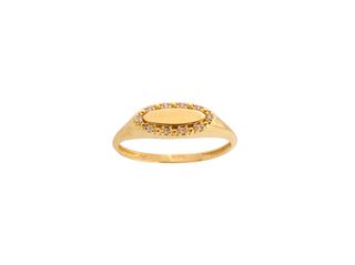 sello oro 18k con piedra con circonita t. 18 (18,47 mm)