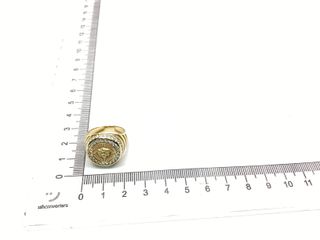 sello oro 18k con piedra con circonita
