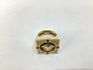 sello oro 18k con piedra con circonita