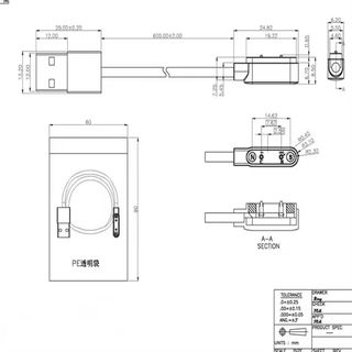 Cable de carga magnético Universal 2pin 7,62mm