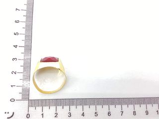 anillo oro 18k con piedra con rubi