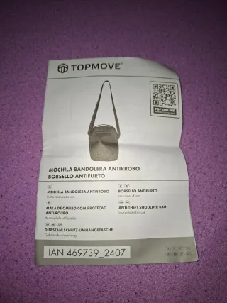 Mochila bandolera antirrobo negra