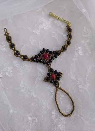 Bracciale vintage slave gotico dark nero corniola