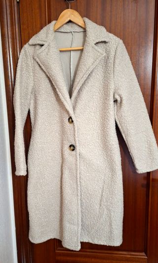 Abrigo largo rizo beige