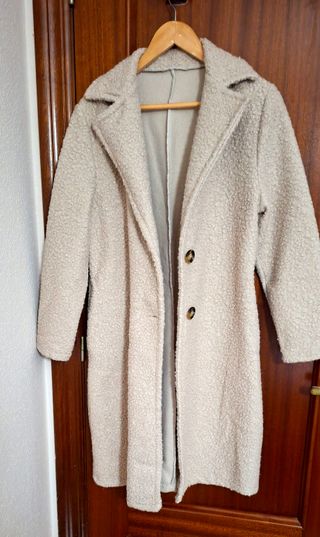 Abrigo largo rizo beige
