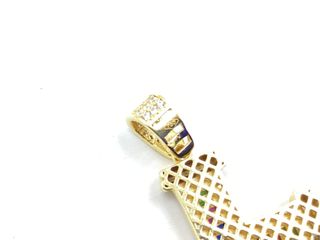 crucifijo oro 18k con piedra con circonita