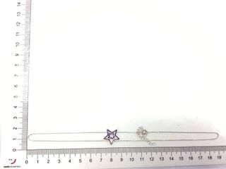 cadena plata 925mm con piedra con circonita 19 2.5cm