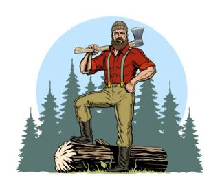 Picador de leña y colocación