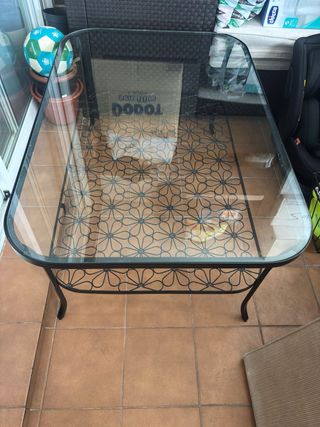 Mesa de centro cristal para salón o Exterior