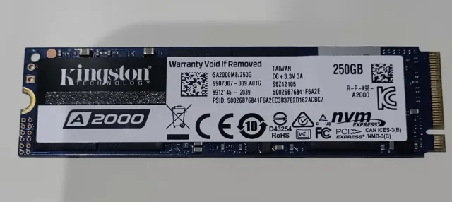 Kingston A2000 250GB NVMe SSD