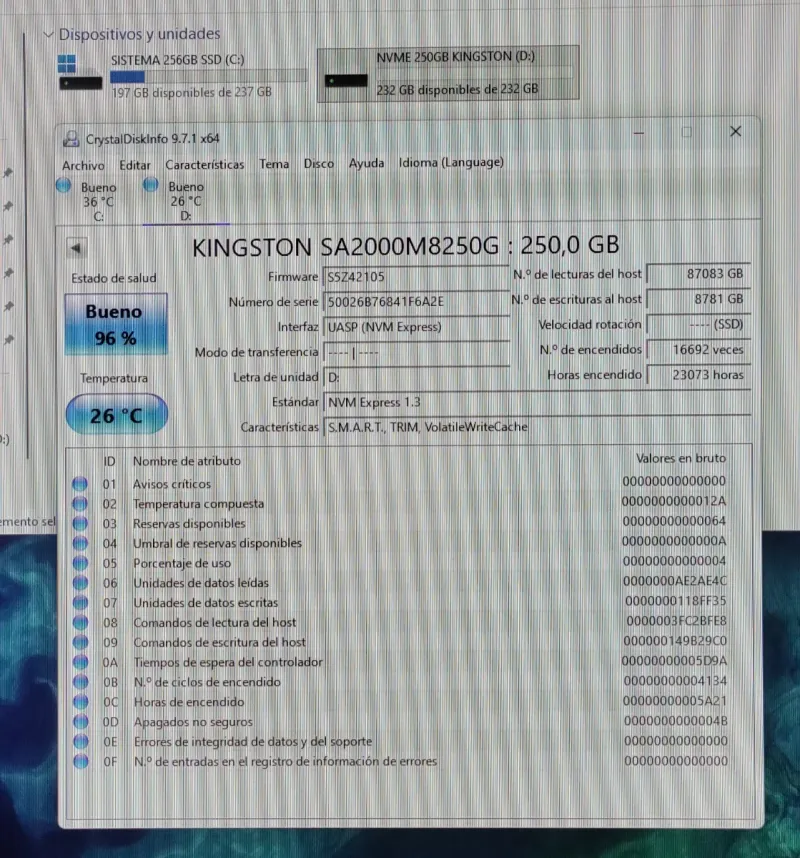 Kingston A2000 250GB NVMe SSD afbeelding 2
