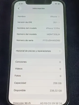 iPhone 12 Pro Batería 100% 256GB