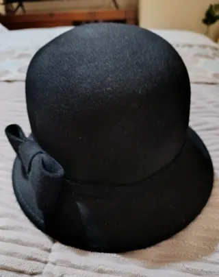 Sombrero de fieltro de algodón negro