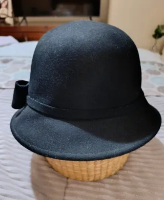 Sombrero de fieltro de algodón negro