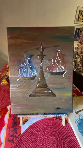 Cuadro Lienzo Noche Estrellada y Mar