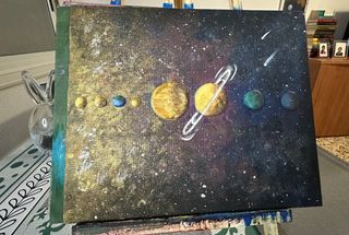 Cuadro Lienzo Noche Estrellada y Mar