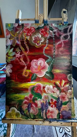 Cuadro Lienzo Noche Estrellada y Mar