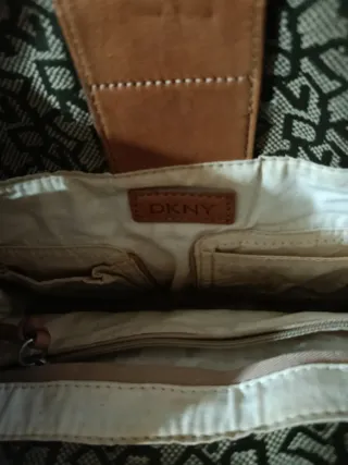 Bolso DKNY Marrón Cuero y Lona Monogram