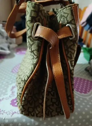 Bolso DKNY Marrón Cuero y Lona Monogram