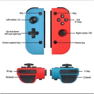 Controller Gamepad wireless Bluetooth Joystick compatibile con Nintendo NS/Lite/OLED, rosso + blu, NUOVO