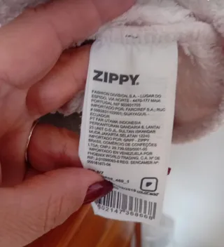 Roupão infantil  da zippy com capuz de preguiça 6-