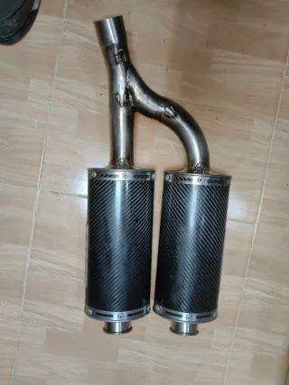 Silencioso Doble Carbono Moto