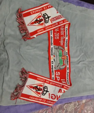 Bufanda Sporting de Gijón Roja y Blanca