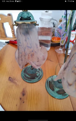 2 Lámparas Vidrio Art Déco Vianne