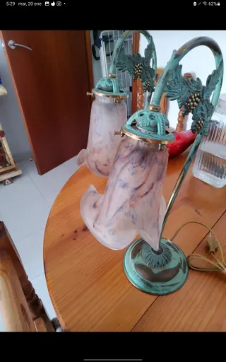 2 Lámparas Vidrio Art Déco Vianne