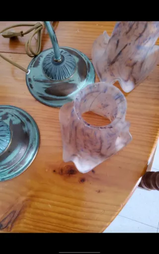 2 Lámparas Vidrio Art Déco Vianne