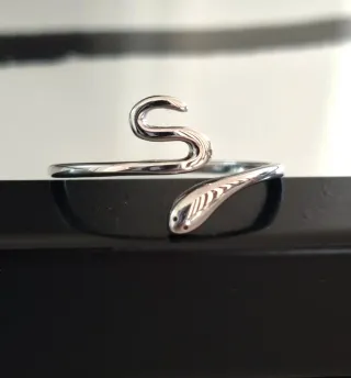 Anillo Serpiente Plata de Ley Ajustable