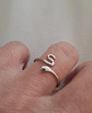 Anillo Serpiente Plata de Ley Ajustable