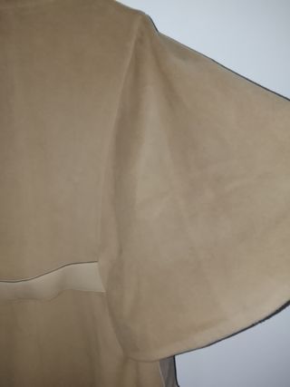 Abrigo capa lana y angora beige mujer