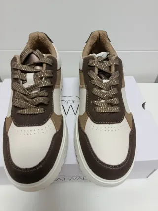 Zapatillas Catwalk Talla 39 Marrón/Blanco