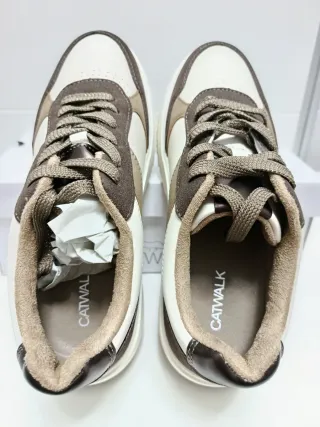 Zapatillas Catwalk Talla 39 Marrón/Blanco