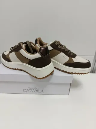 Zapatillas Catwalk Talla 39 Marrón/Blanco