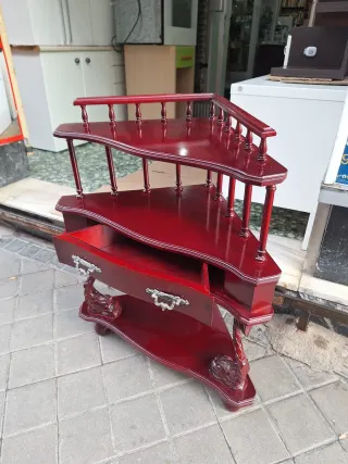 Rinconera de madera con cajón VINTAGE