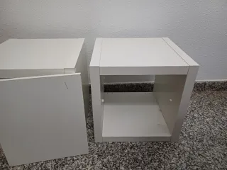 Mueble estantería y banco Ikea blanco
