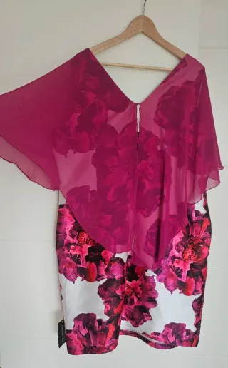 Vestido fiesta Lola Candela floral pink blanco 54