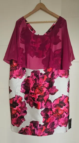 Vestido fiesta Lola Candela floral pink blanco 54