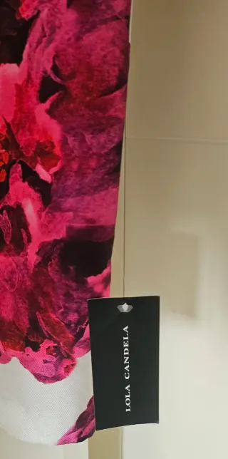 Vestido fiesta Lola Candela floral pink blanco 54